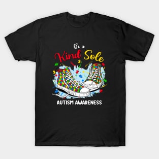 Be A Kind Sole Autism Awareness Rainbow Trendy Puzzle Shoes T-Shirt